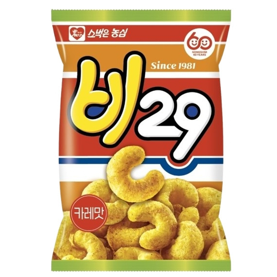 AU062 農心) BE29 咖哩味米菓 55g *韓國舊時零食既復刻版、味道/口感似 時興隆 辣味卷~ (10包15元區) EXP:26.11.07
