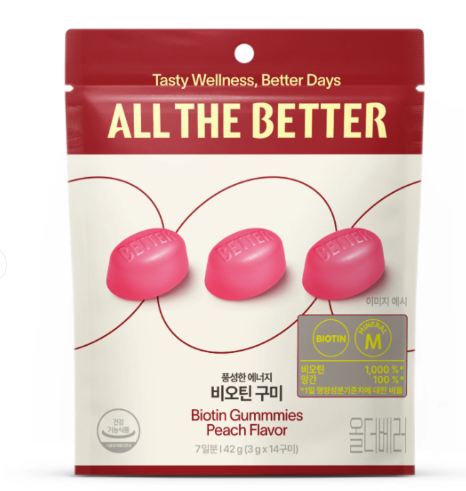 CR260607-T7 All The Better  - Biotin Gummies Peach Flavor exp：2027.6以後 (買一送一，共兩件）