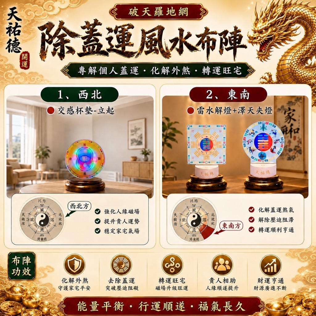 《天祐德》除蓋運風水陣‼️布局基礎套裝3件組