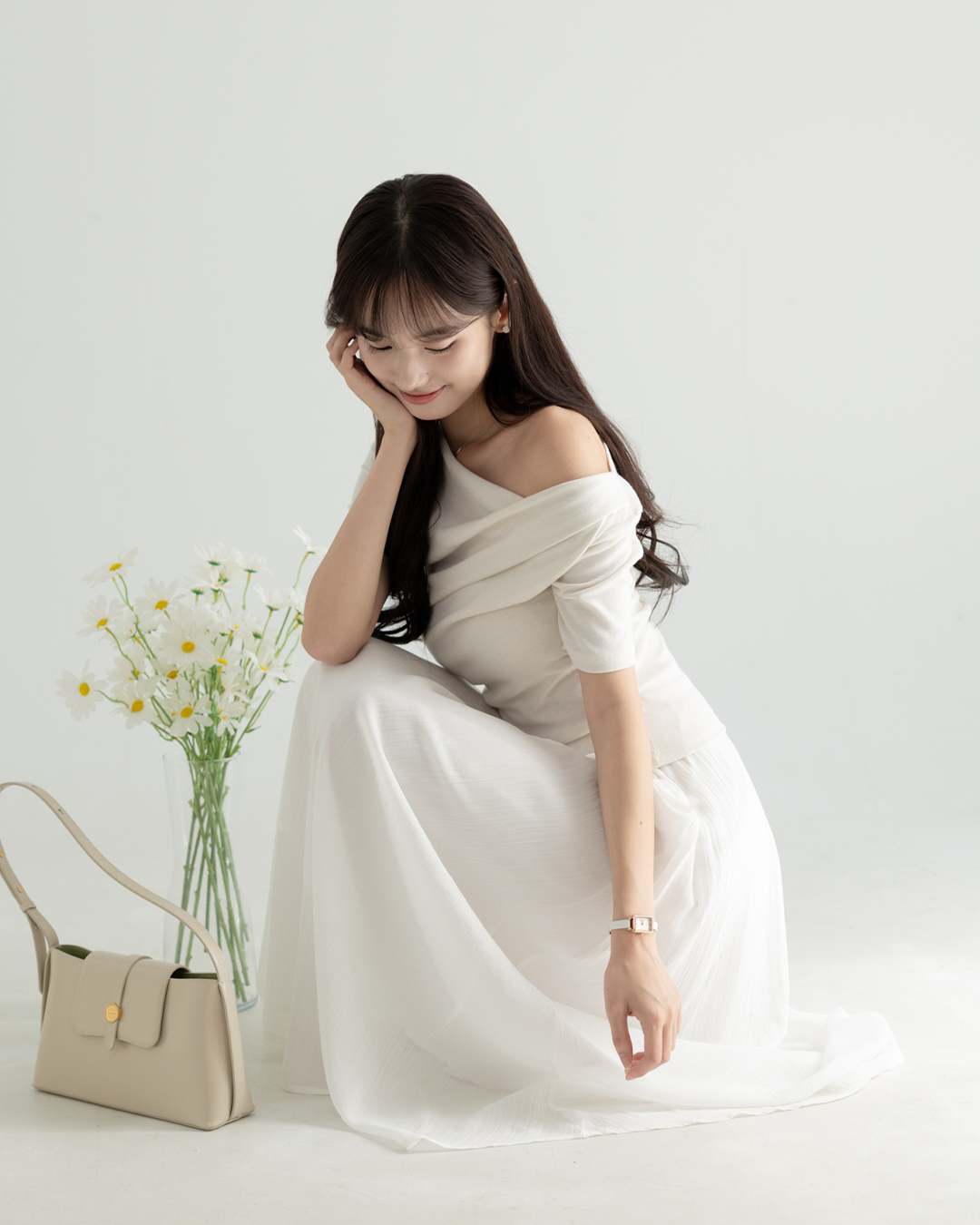 Layla夏日柔感抓皺短袖上衣 ( 3 colors)