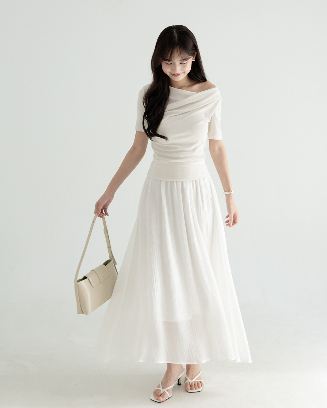 Layla夏日柔感抓皺短袖上衣 ( 3 colors)