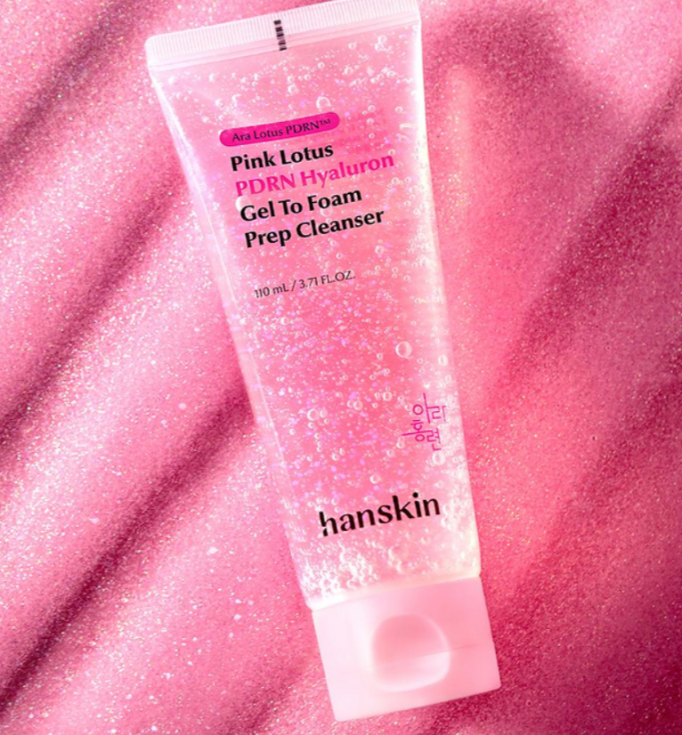 CR260607-H1 Hanskin PDRN 玻尿酸凝膠濕面(凝膠> 泡沫) Pink Lotus PDRN Hyaluron Gel to Foam Prep Cleanser (110ml)(買一送二，共三件）EXP:2029年1月21日