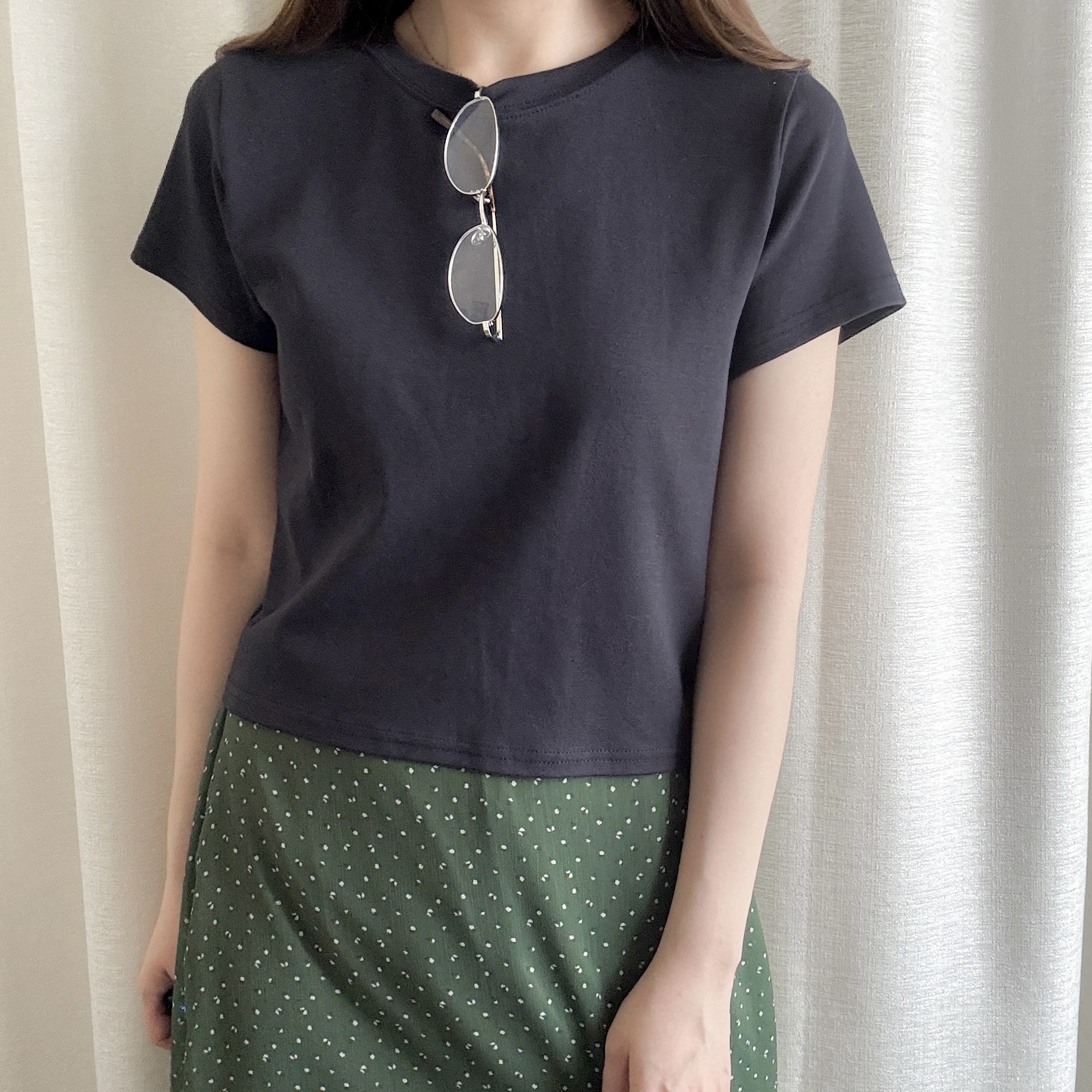 Basic棉質短版Tee