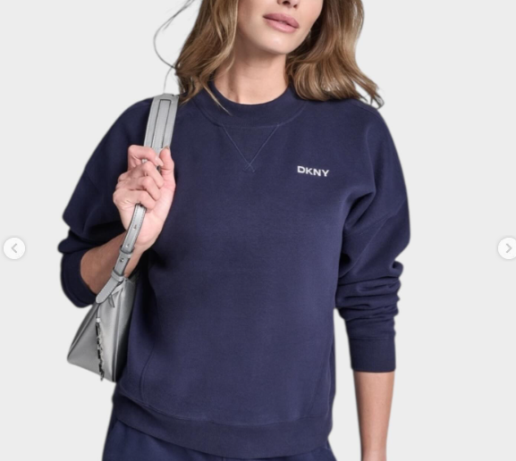 [S] DKNY PEACOT METALLIC BUBBLE LOGO FLEECE PULLOVER, DP6T1556-PCT (SD1820)