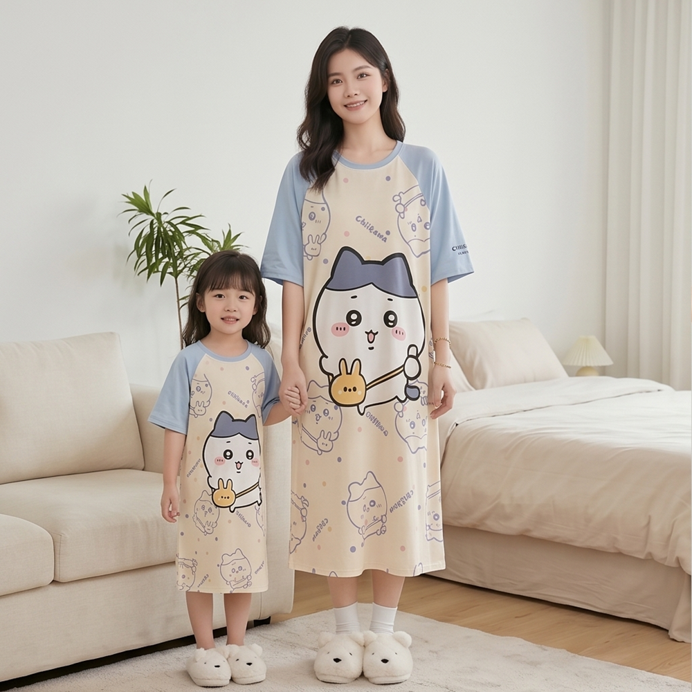 【吉伊卡哇】插肩袖寬鬆睡裙（親子款）