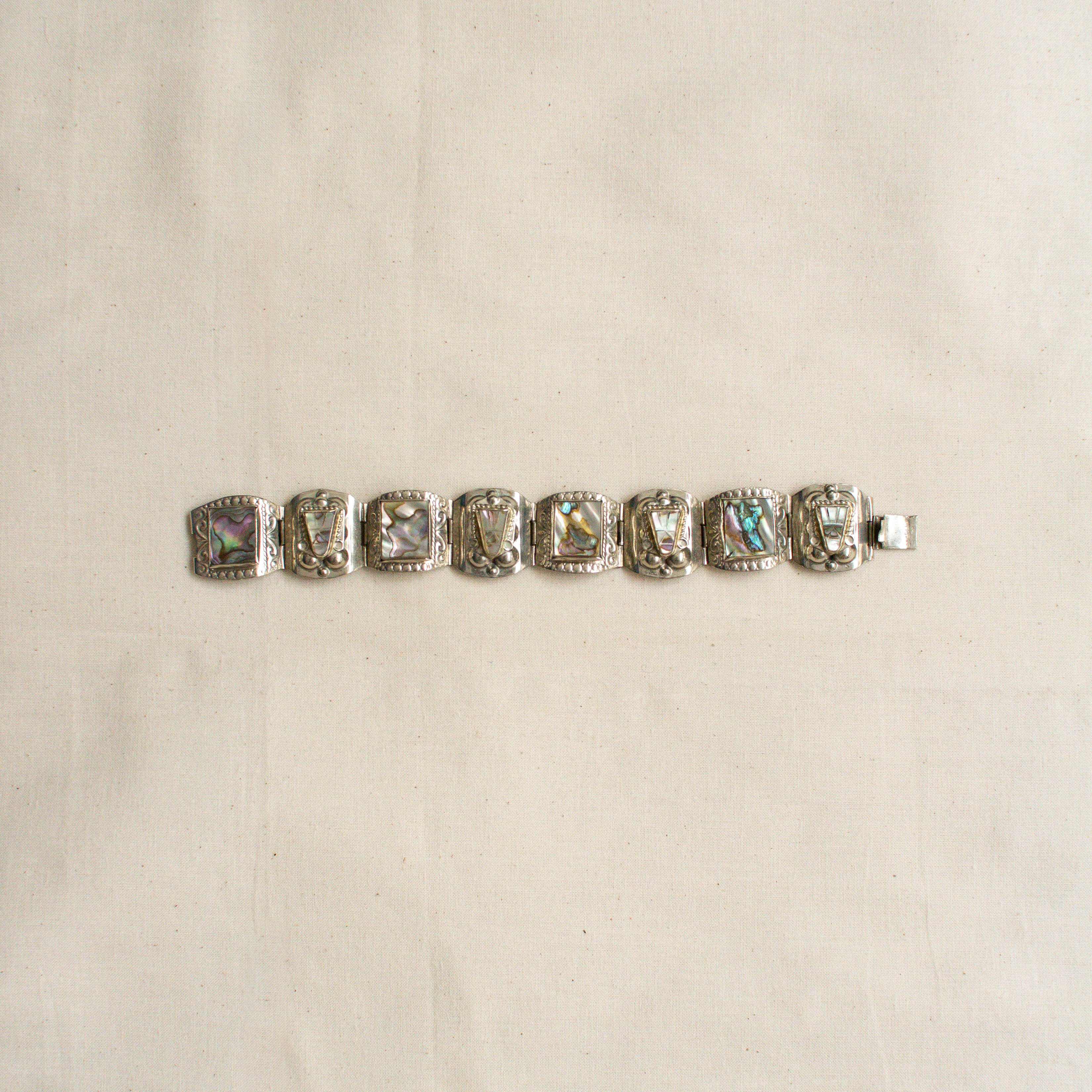 MEXICO STERLING SILVER BRACELET 墨西哥 純銀 貝殼 手鏈 A