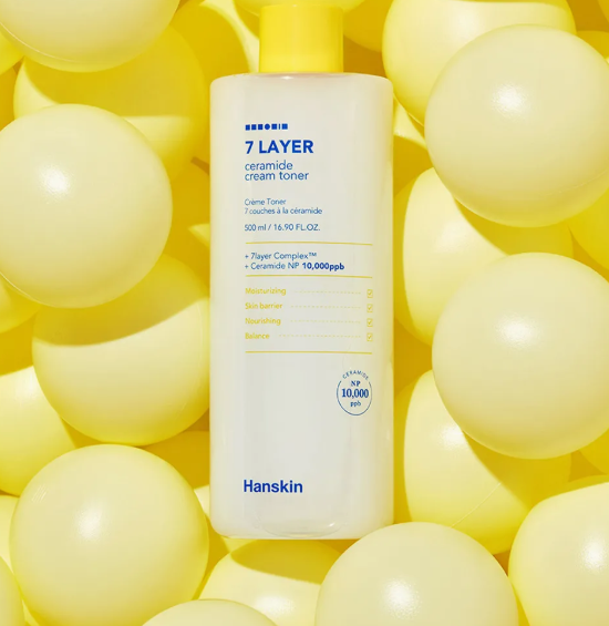 CR260607-H26 Hanskin 神經酰胺高保濕爽膚水 7 Layer Ceramide Cream Toner 500ml  (買一送一，共兩件）EXP:1/27/2028