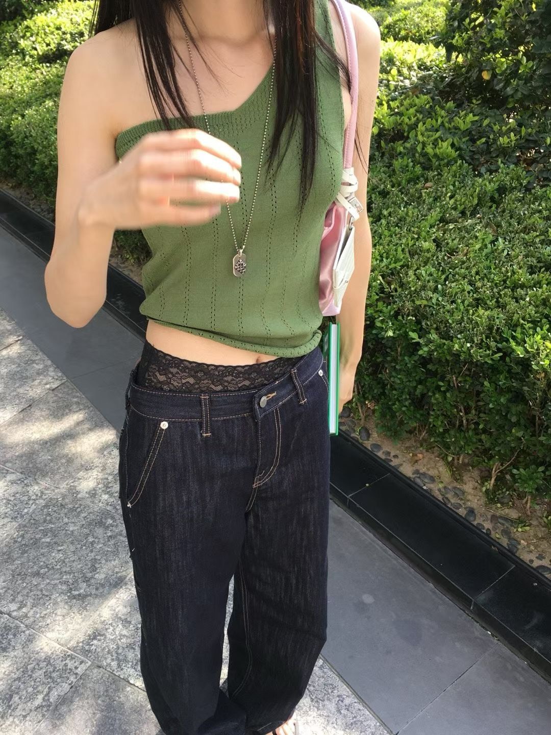 單肩針織背心