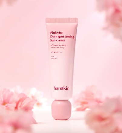 CR260607-H56 Hanskin 粉紅維他命淡斑潤色防曬霜Pink Vita Dark Spot Toning Sun Cream 50ml  (買一送一，共兩件）EXP:2/11/2029