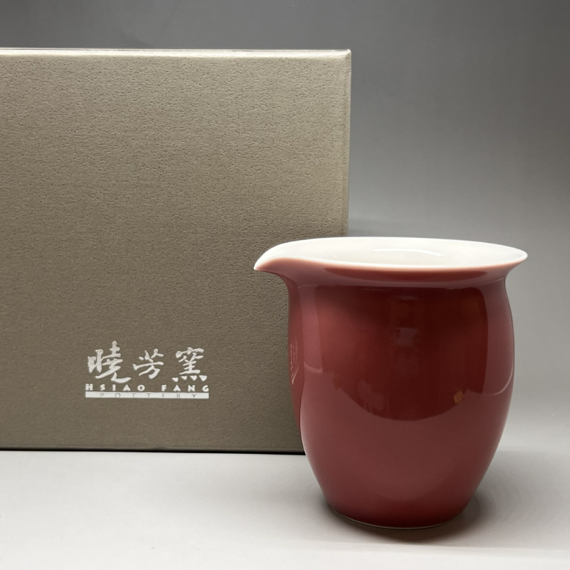 茶香自在】曉芳窯蔡曉芳大師桃紅釉3號公道杯茶海禮盒裝