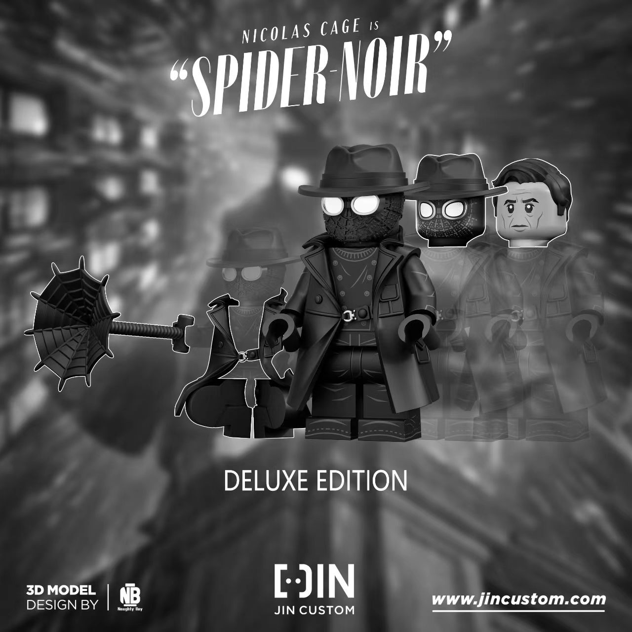 [Jin Custom][Preorder] Nicolas Cage, Spider-Man Noir - BW Ver. [PADprinted]