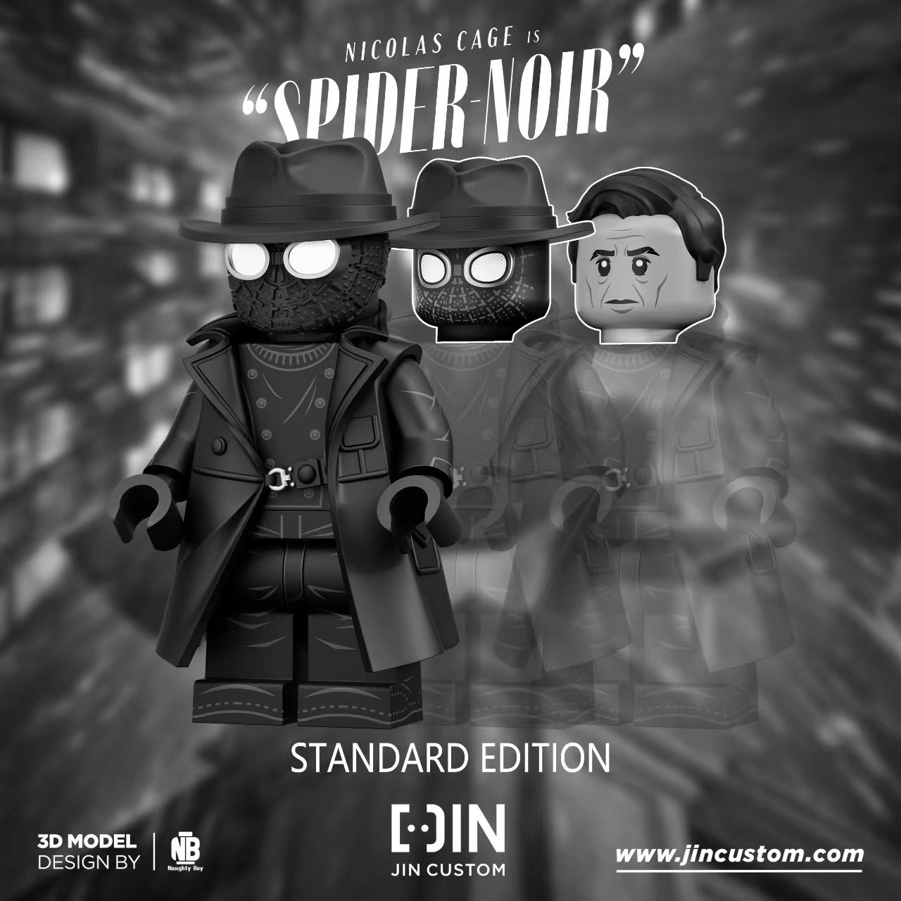 [Jin Custom][Preorder] Nicolas Cage, Spider-Man Noir - BW Ver. [PADprinted]