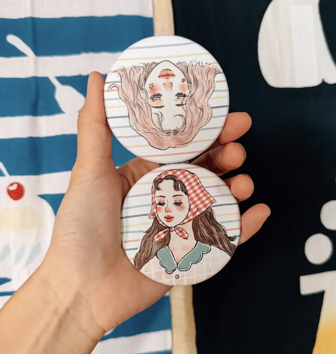 快樂隨身皮革小圓鏡｜甜蜜生活