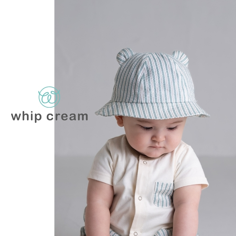 【日本 Whip Cream】熊熊耳朵條紋寶寶帽