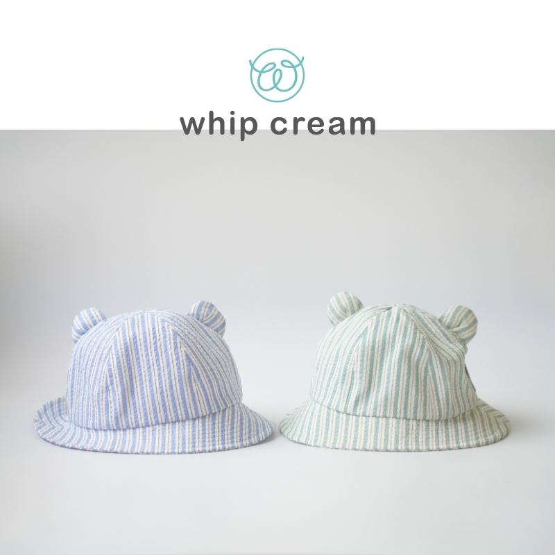【日本 Whip Cream】熊熊耳朵條紋寶寶帽