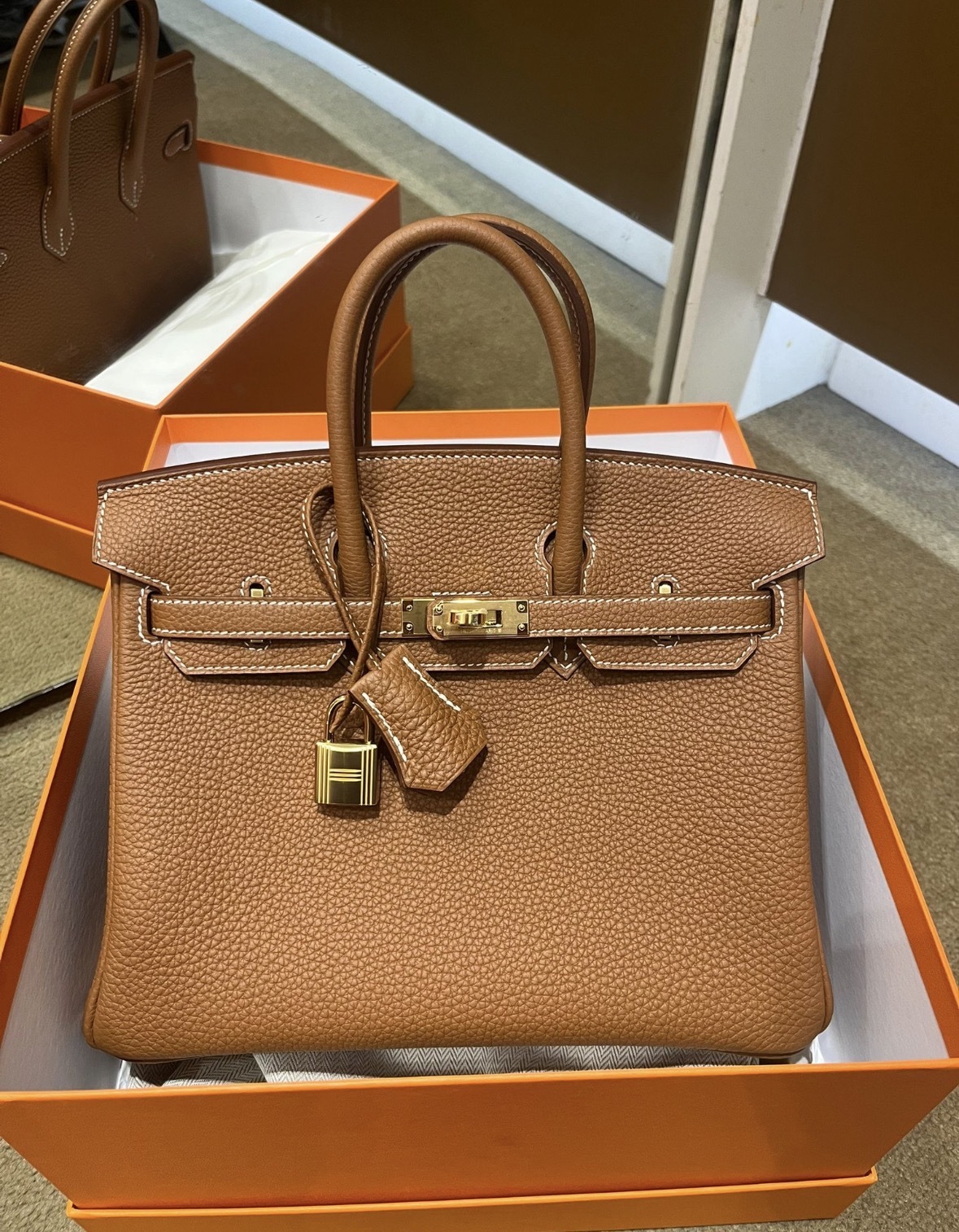 Birkin 25 37 gold cc togo G