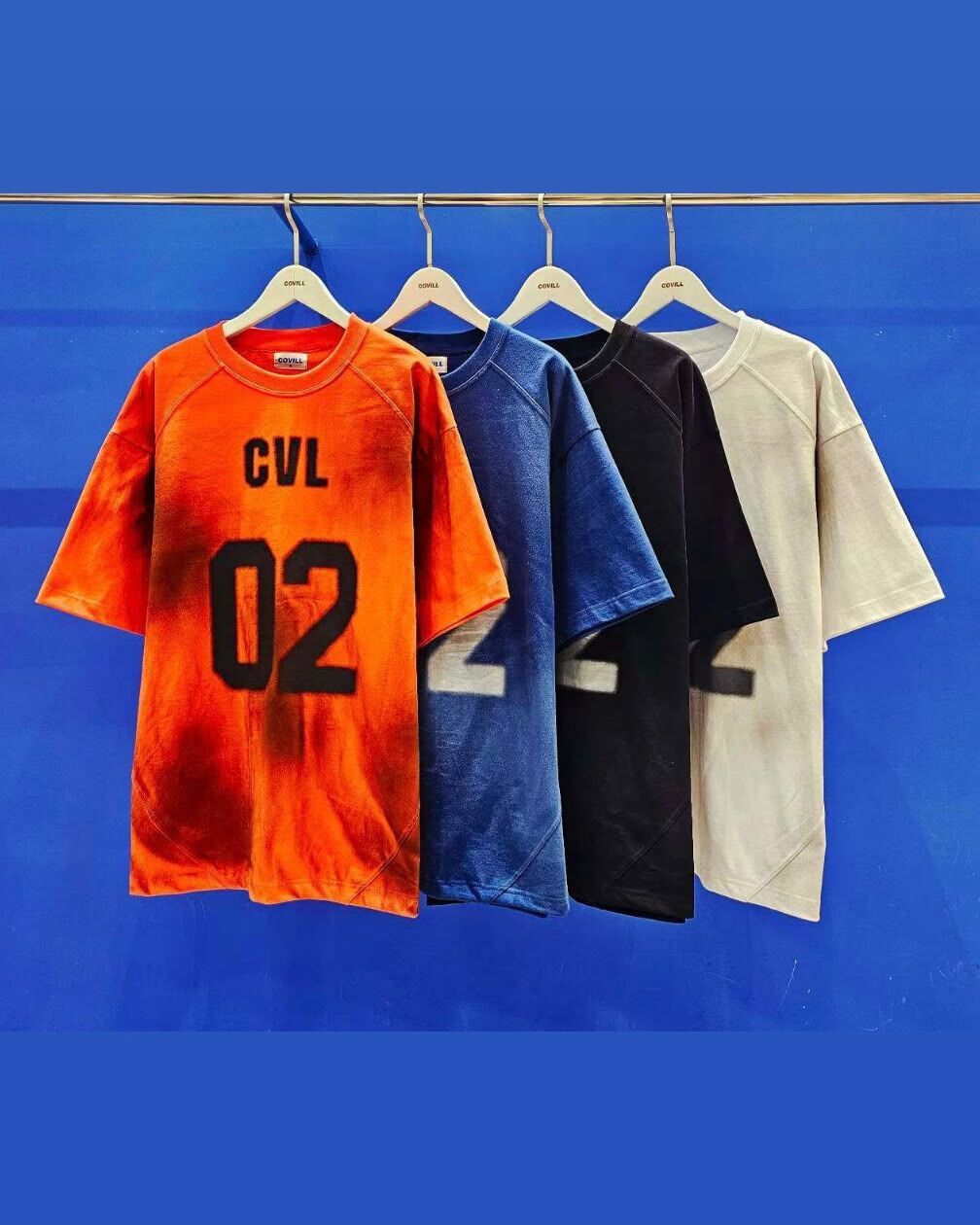 OverSize仿污數字短袖Tee COVILL-277T