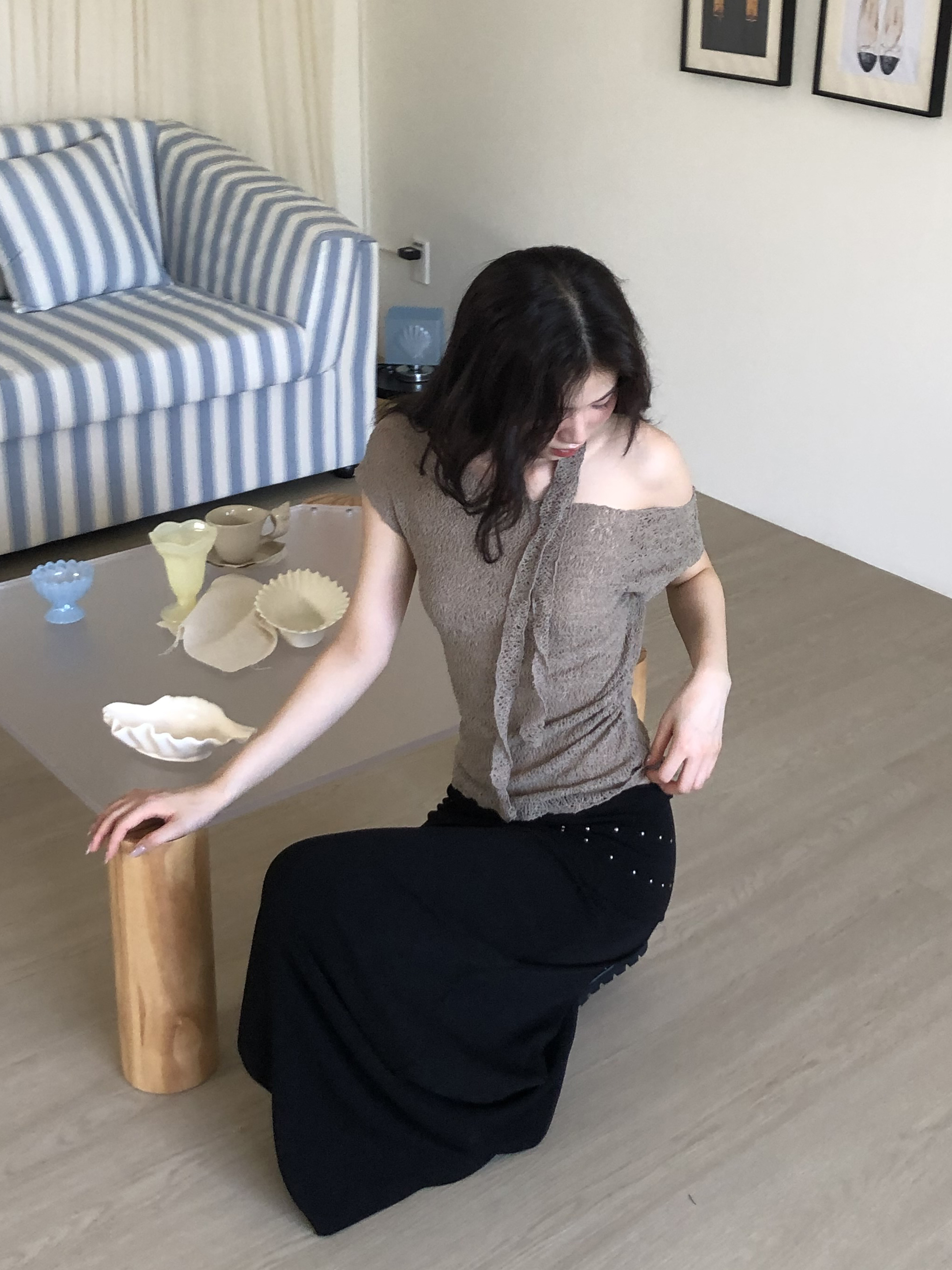 bohemian scarf tee #上衣