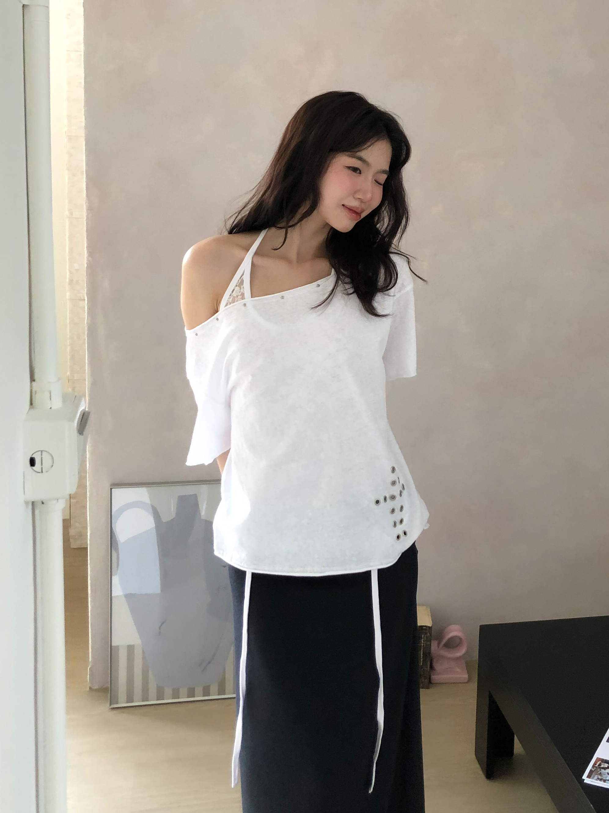 cross punching tee #上衣