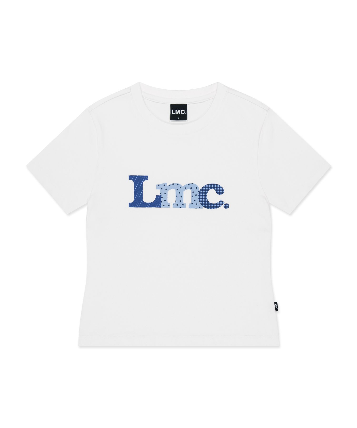 LMC 拼接 Logo 短版上衣 0LM46STS801WHT