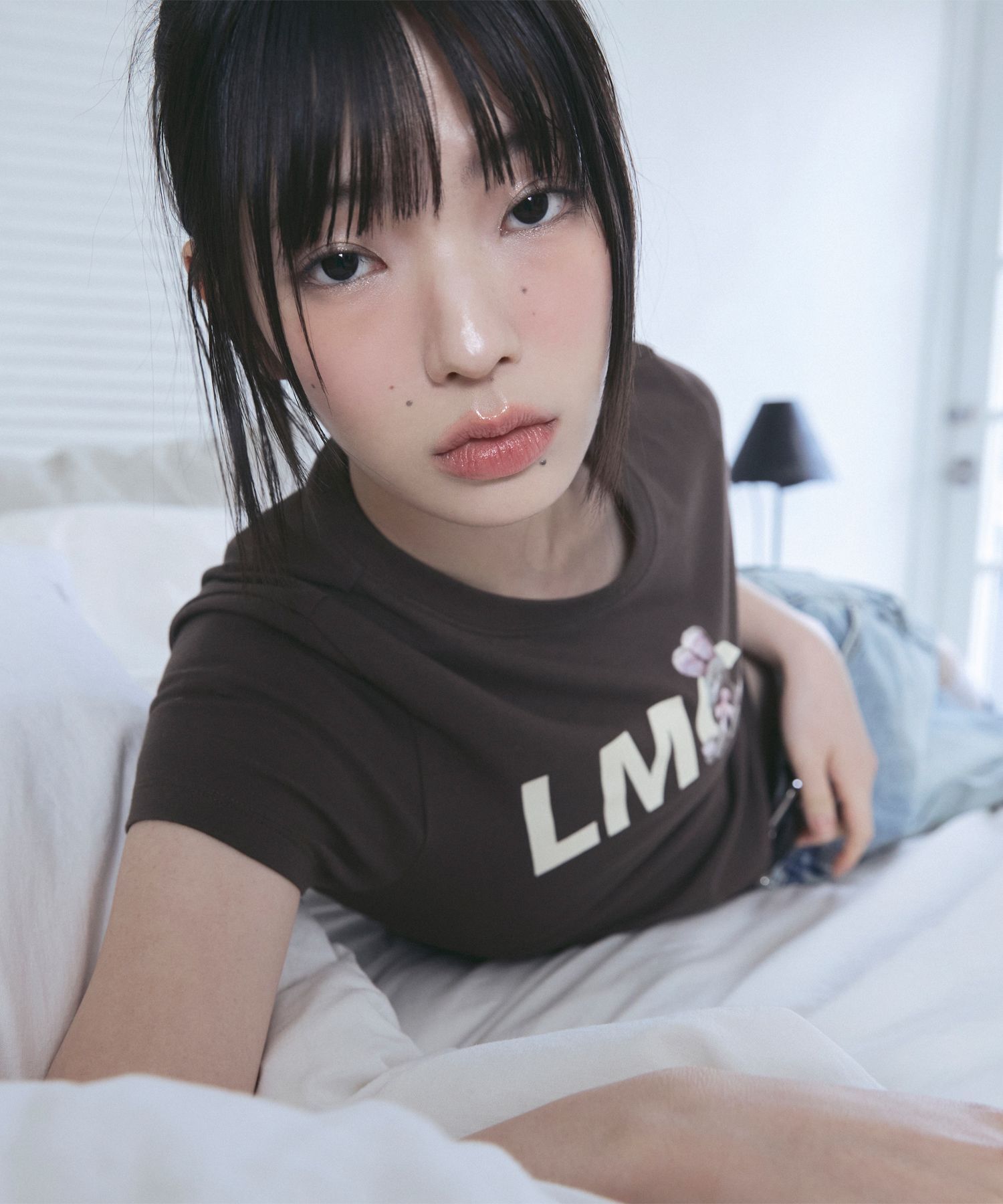 LMC 兔子印花短版短袖T恤 0LM46STS802BRW