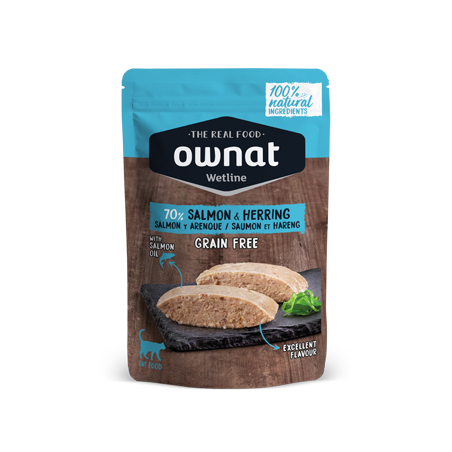 Ownat – 無穀物主食濕包 - 三文魚+鯡魚 Salmon and Herring (深藍) 85g (每12包@$22可混味)