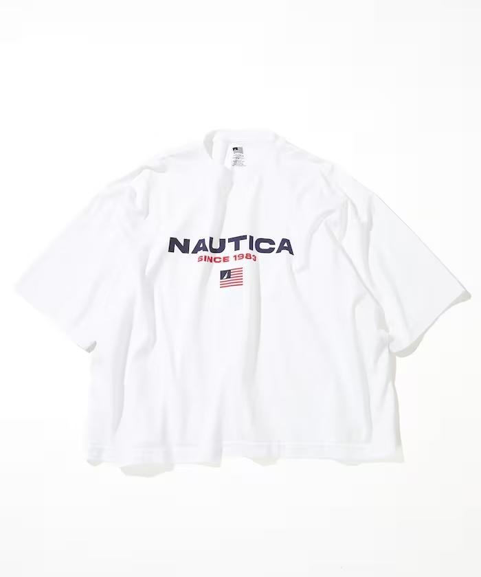 NAUTICA / Made in USA Heavyweight Oversized Crew Neck Print T-Shirt Type 1