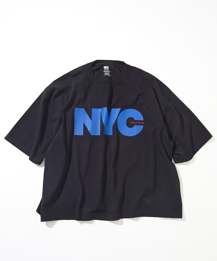 NAUTICA / Made in USA Heavyweight Oversized Crew Neck Print T-Shirt Type 3