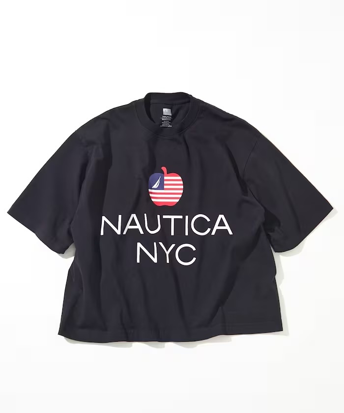 NAUTICA / Made in USA Heavyweight Oversized Crew Neck Print T-Shirt Type 4