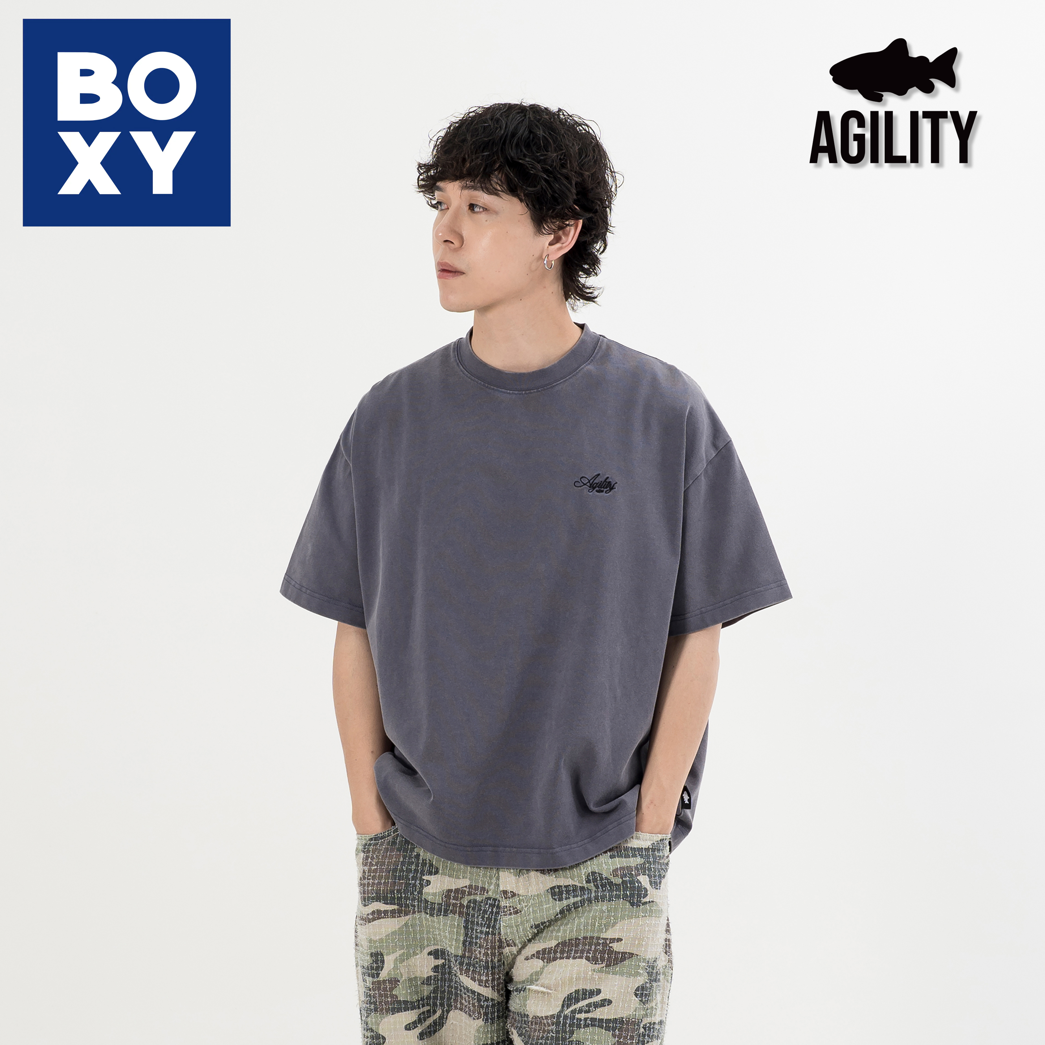 AGILITY Heavy Boxy Tee / Washed 寬短 刺繡 水洗短袖Tee [WS6]