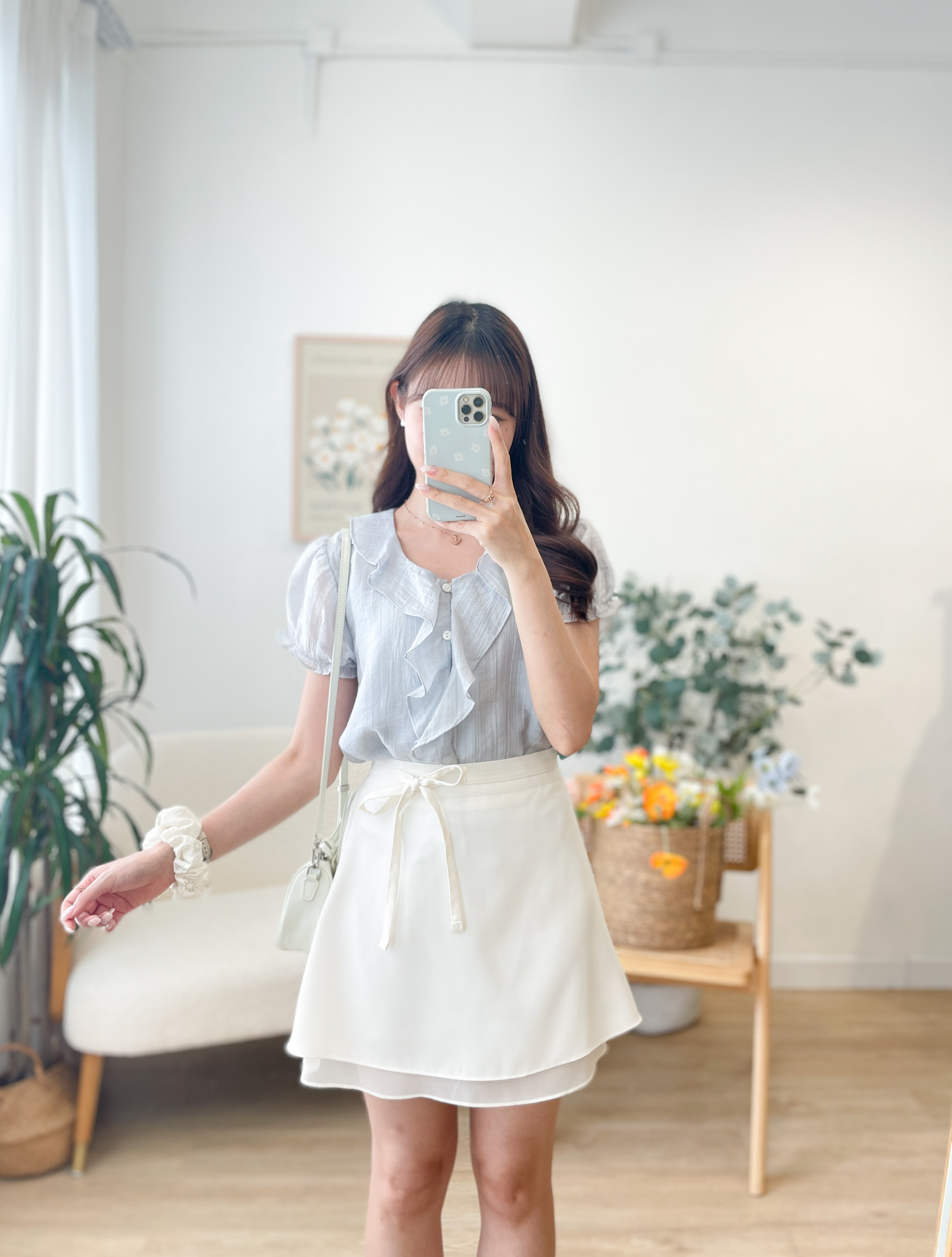 T1568 Soft Jazz Ruffles Front Top