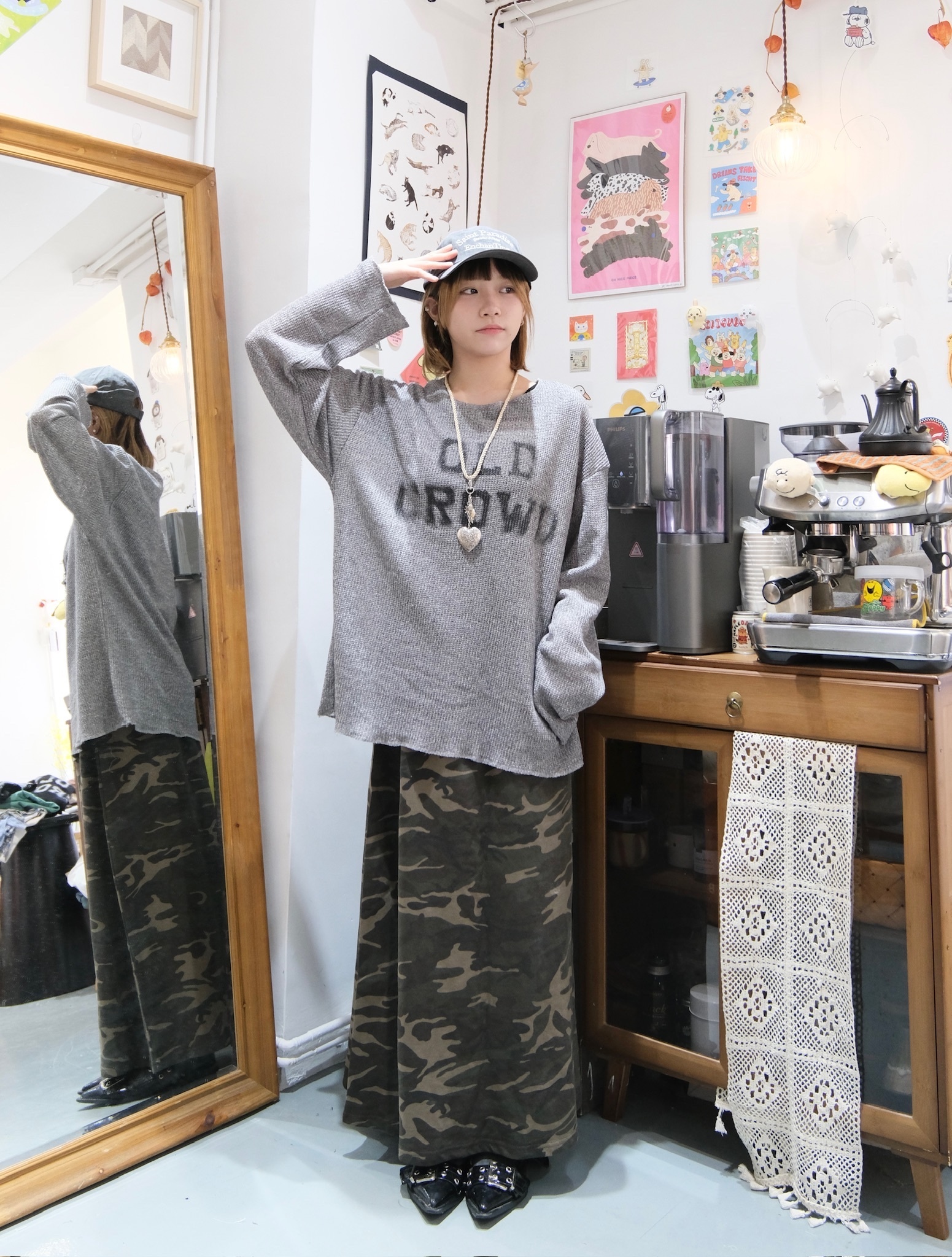 Unisex OLD寬鬆薄針TOP