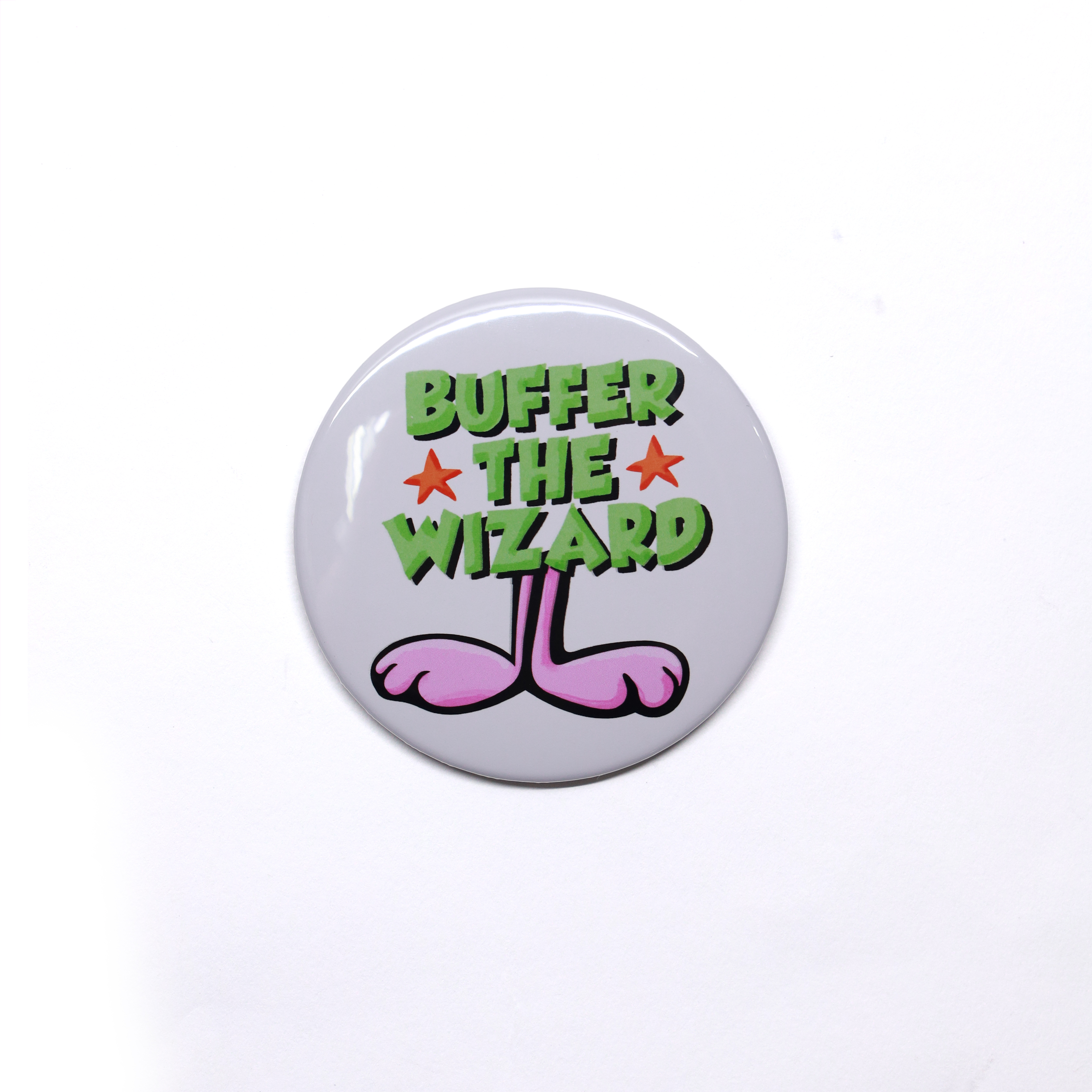 -(C016)-BUFFER BUTTON BADGE BUFFER FOOT 兔腳 別針 徽章-BF31GD016