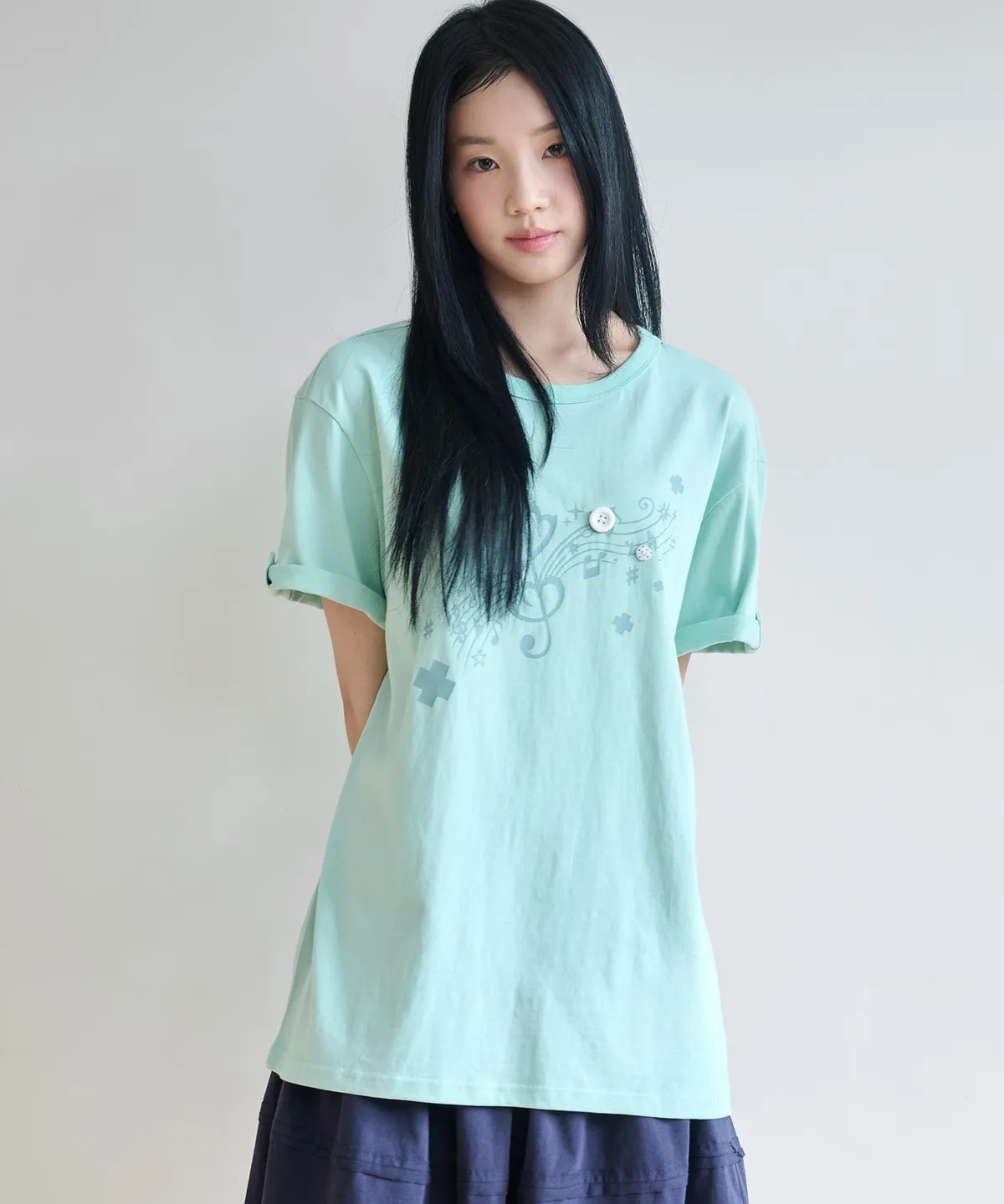 Bauf Roll Up Melody Overfit T-Shirt