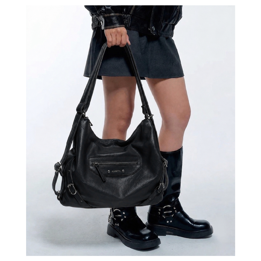 KOR-CCG0607-303 ANC 2-WAY ZIPPER BAG_BLACK (A4)