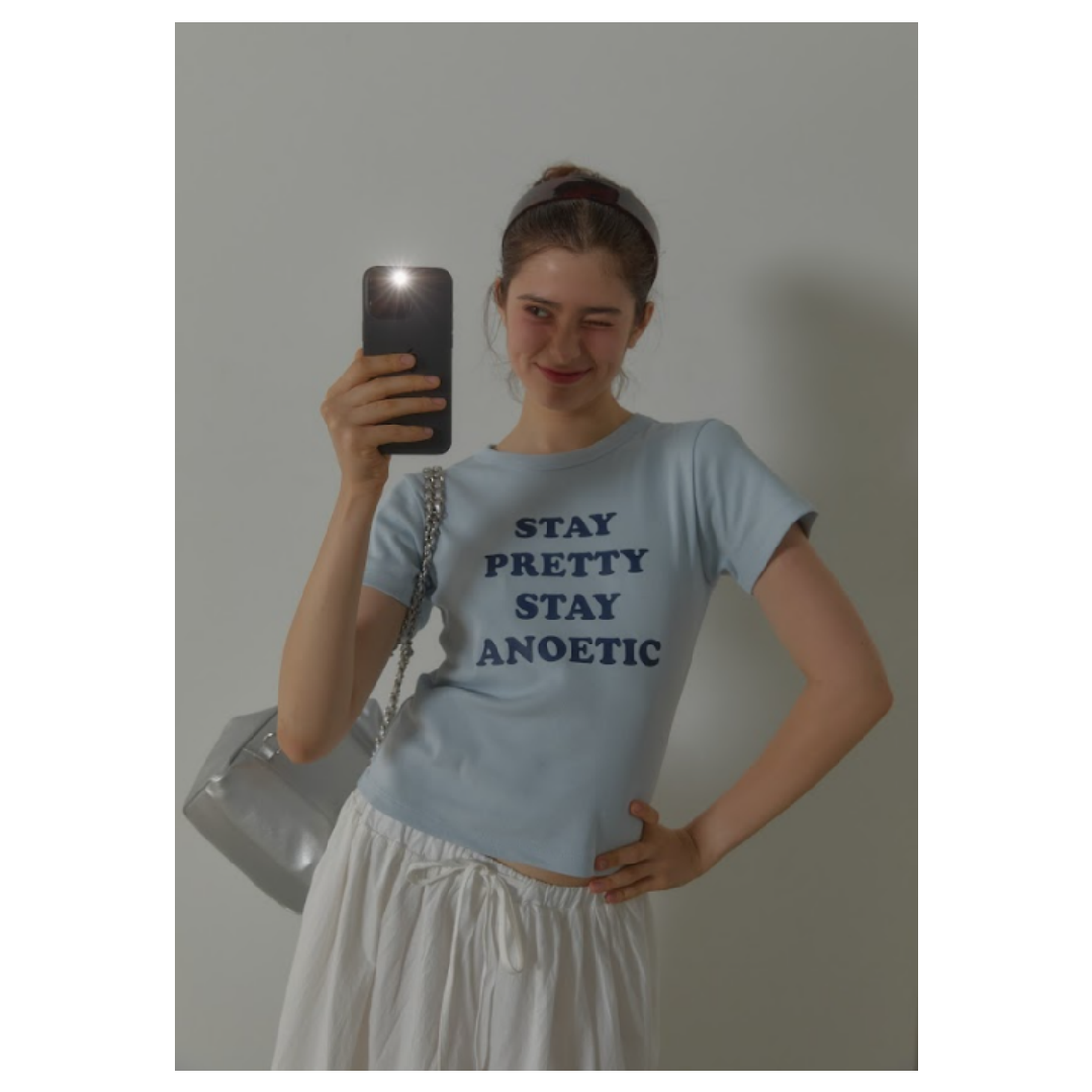 KOR-CCG0607-333 ANC STAY PRETTY T-SHIRT_BLUE (A34)