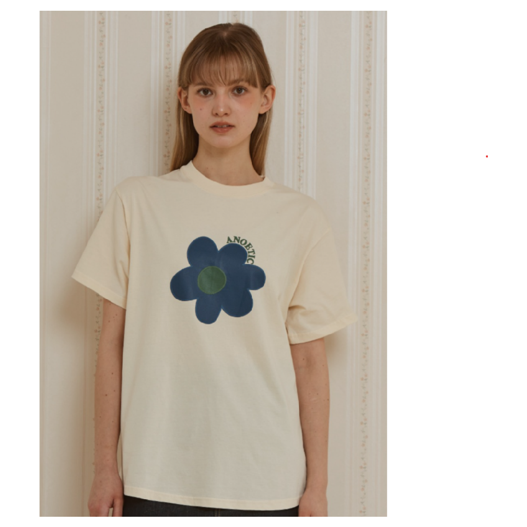 KOR-CCG0607-340 ANC FLOWER PIECE T-SHIRT_IVORY (A41)