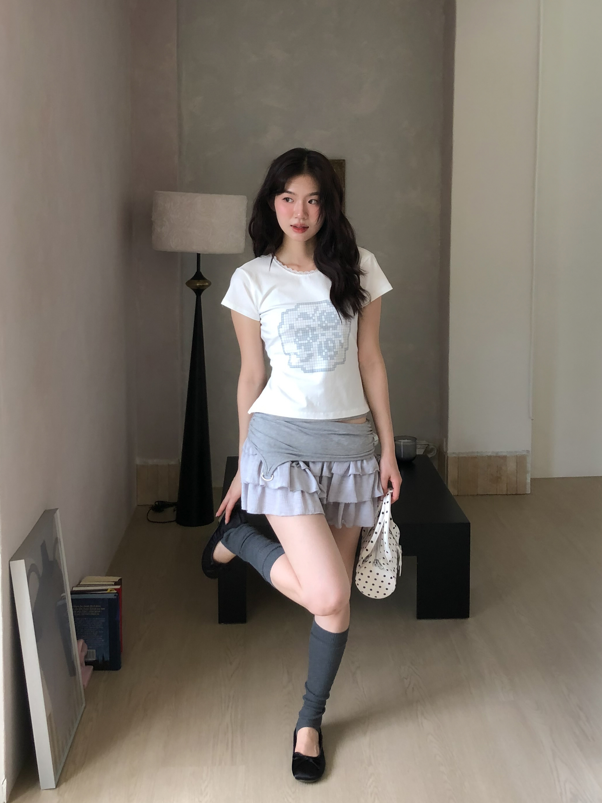 d-ring frill skirt #短裙