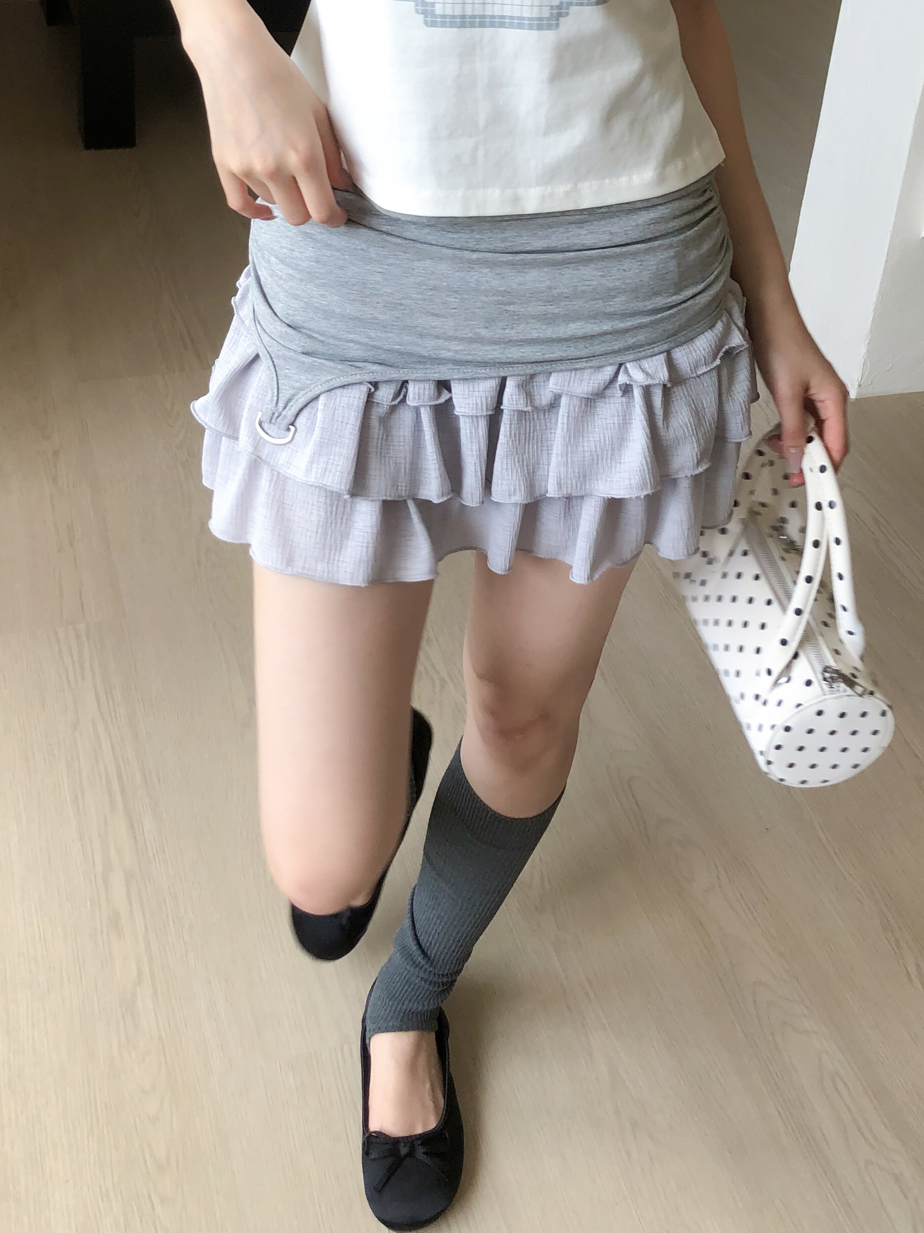d-ring frill skirt #短裙