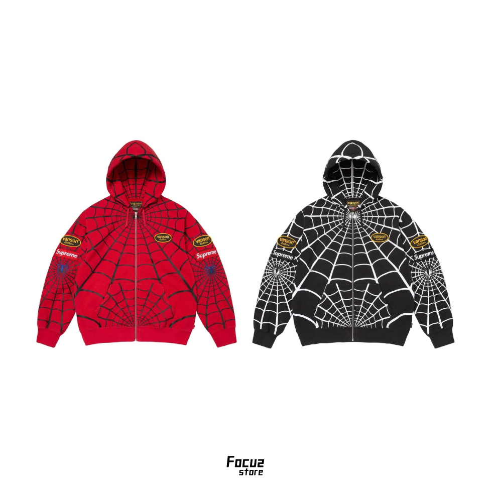 【Focus Store】現貨秒發 Vanson Leathers® x Supreme SS26 Week14 Spider-Man Zip Up Hooded Sweatshirt 連帽拉鍊外套 兩色
