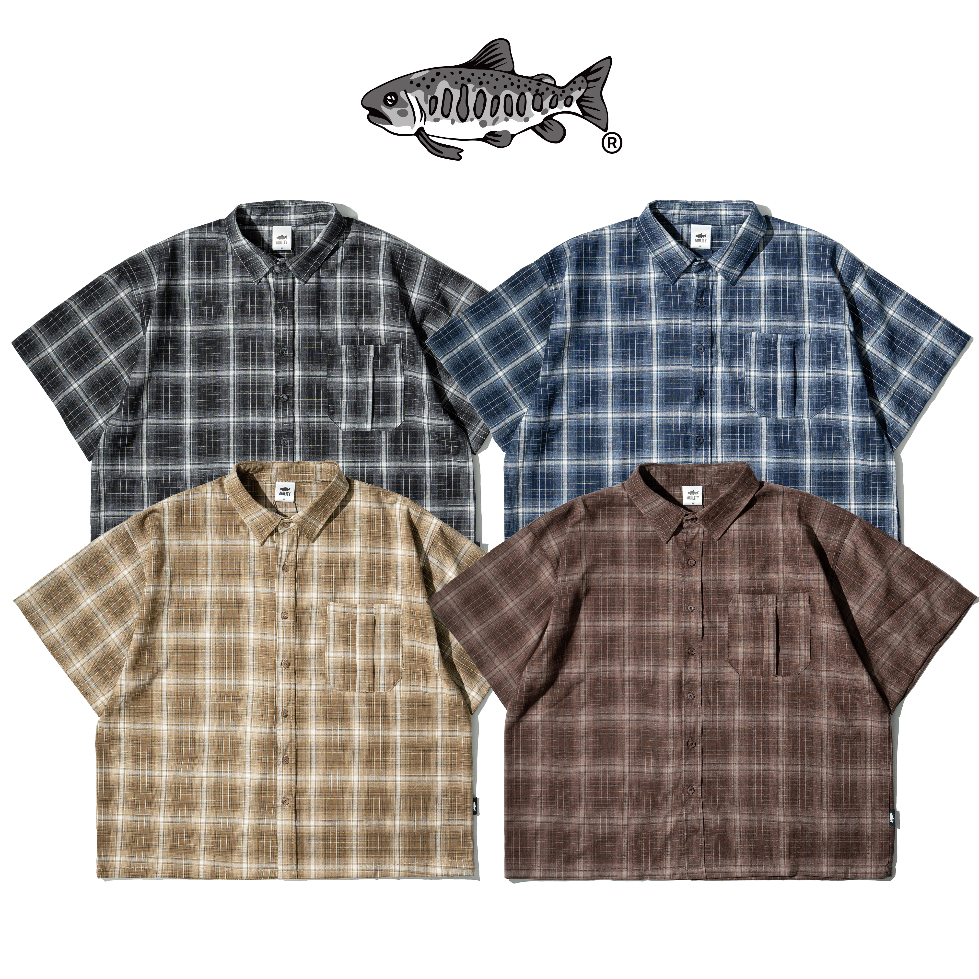 AGILITY Boxy Plaid Shirts 寬短 格紋 短袖襯衫 [SS58]