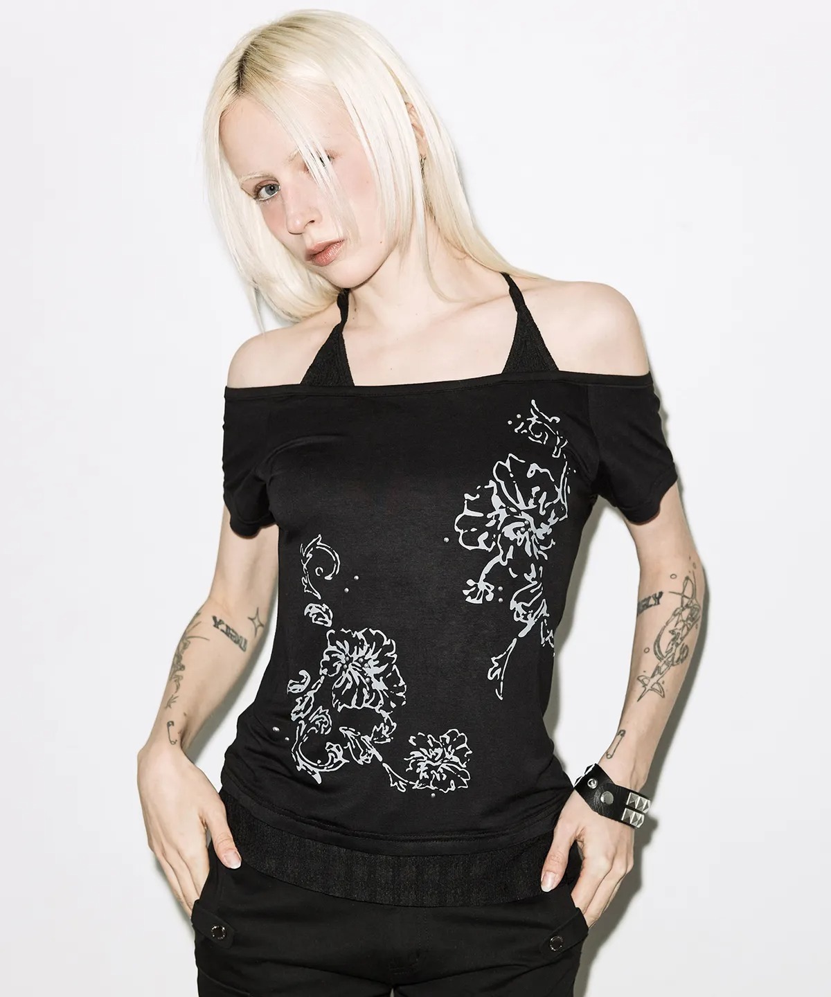 FancyClub Rosie Holter Off-Shoulder Top