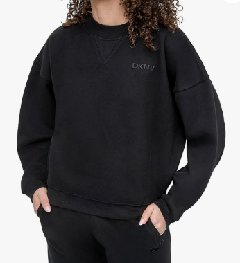 [S] DKNY BLACK HEATHER TONAL SWEATSHIRT, DP5T1173-B4R (SD1857)