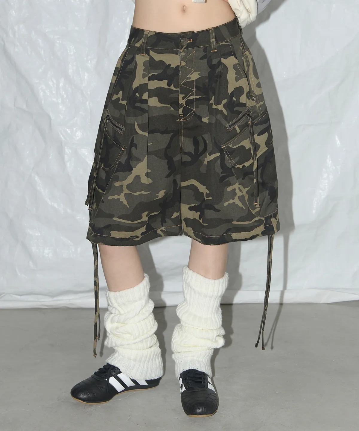 FancyClub Cargo Lettering Bermuda Pants