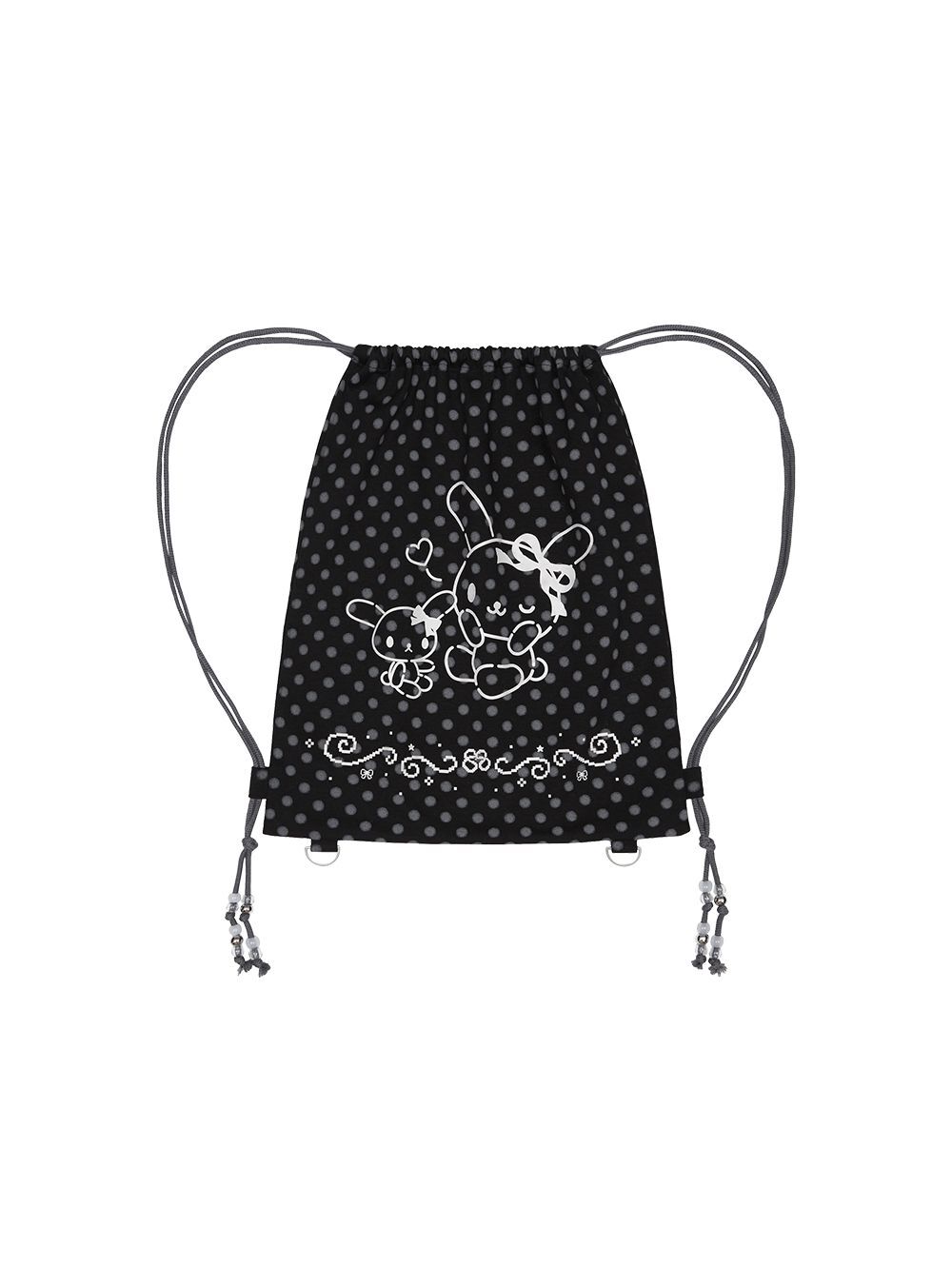 TUOMIO x Sanrio USAHANA 束口包 黑色 TM01B6A21-BL