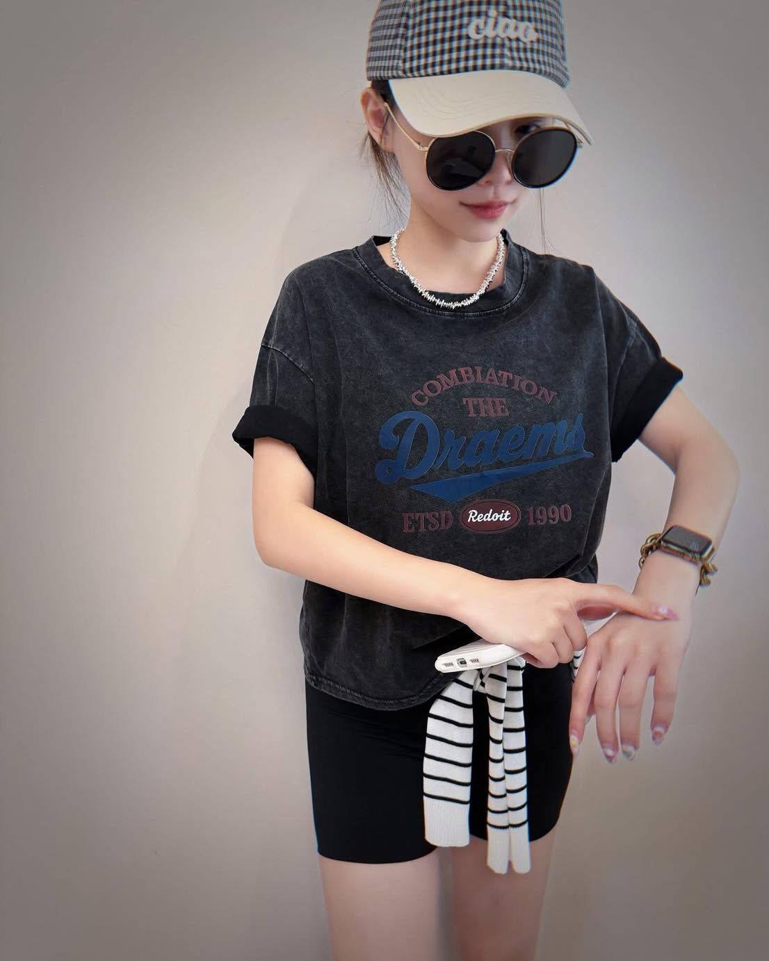 【美式復古字母設計棉tee】（預購）