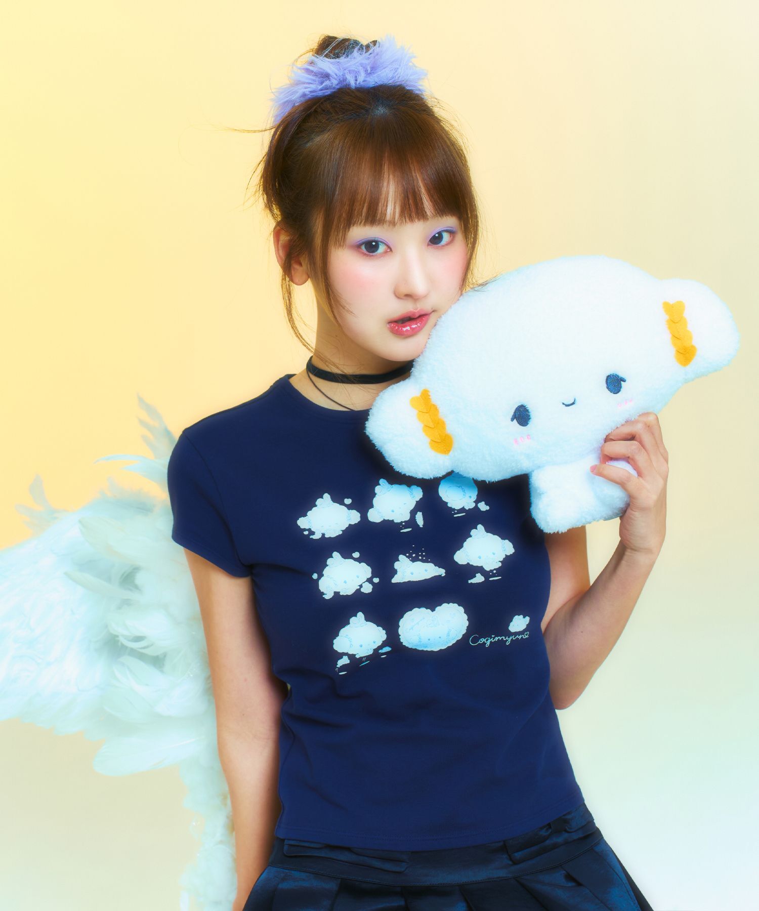 뚜오미오 × Sanrio Cogimyun 短版T恤 深藍 TM01B6T20-NV