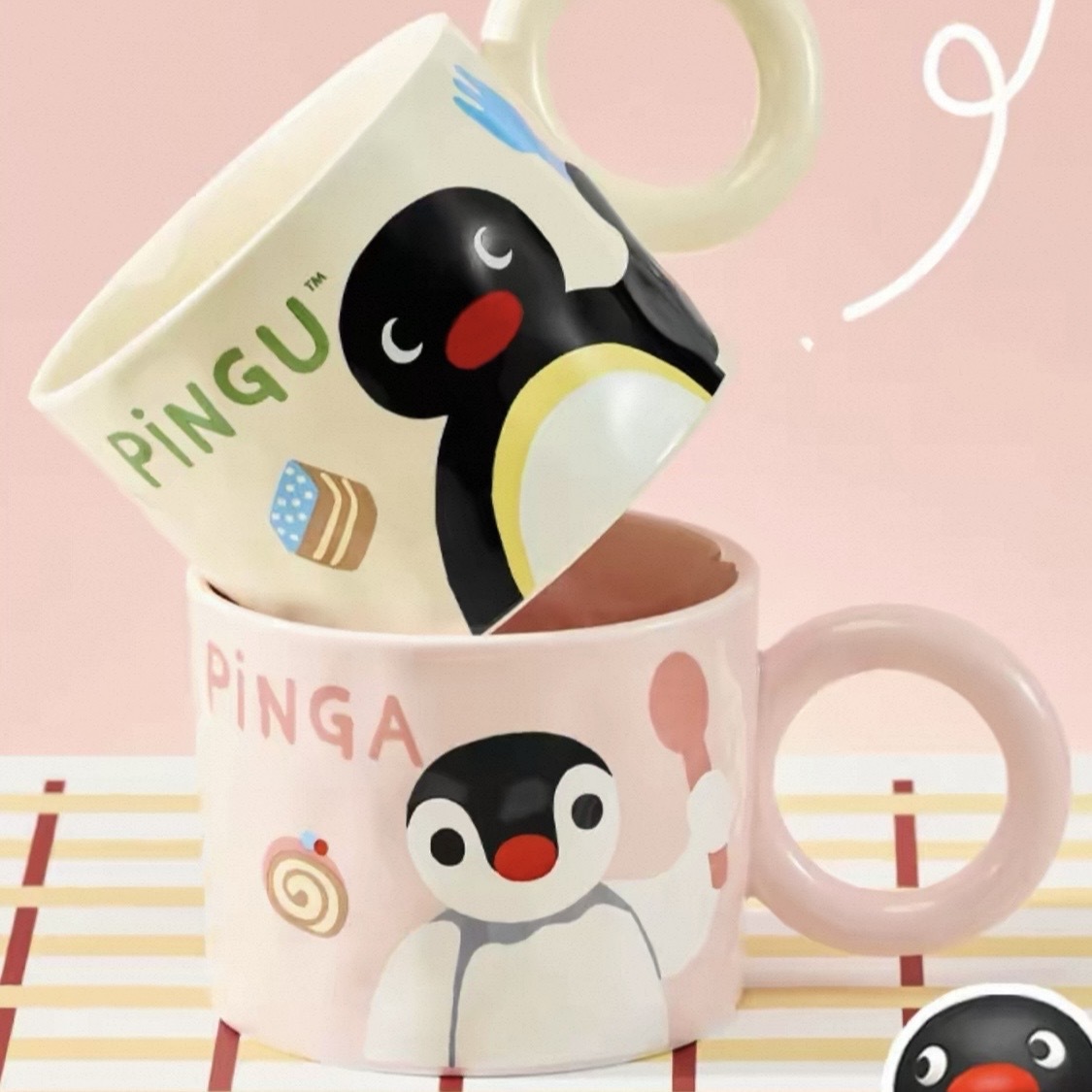 PINGU 企鵝家族 陶瓷馬克杯 大耳把手 360ML