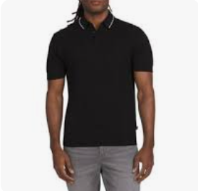 [S] DKNY BLACK FARLEY SWEATER POLO, DK35SR1573-BLK (SD1870)