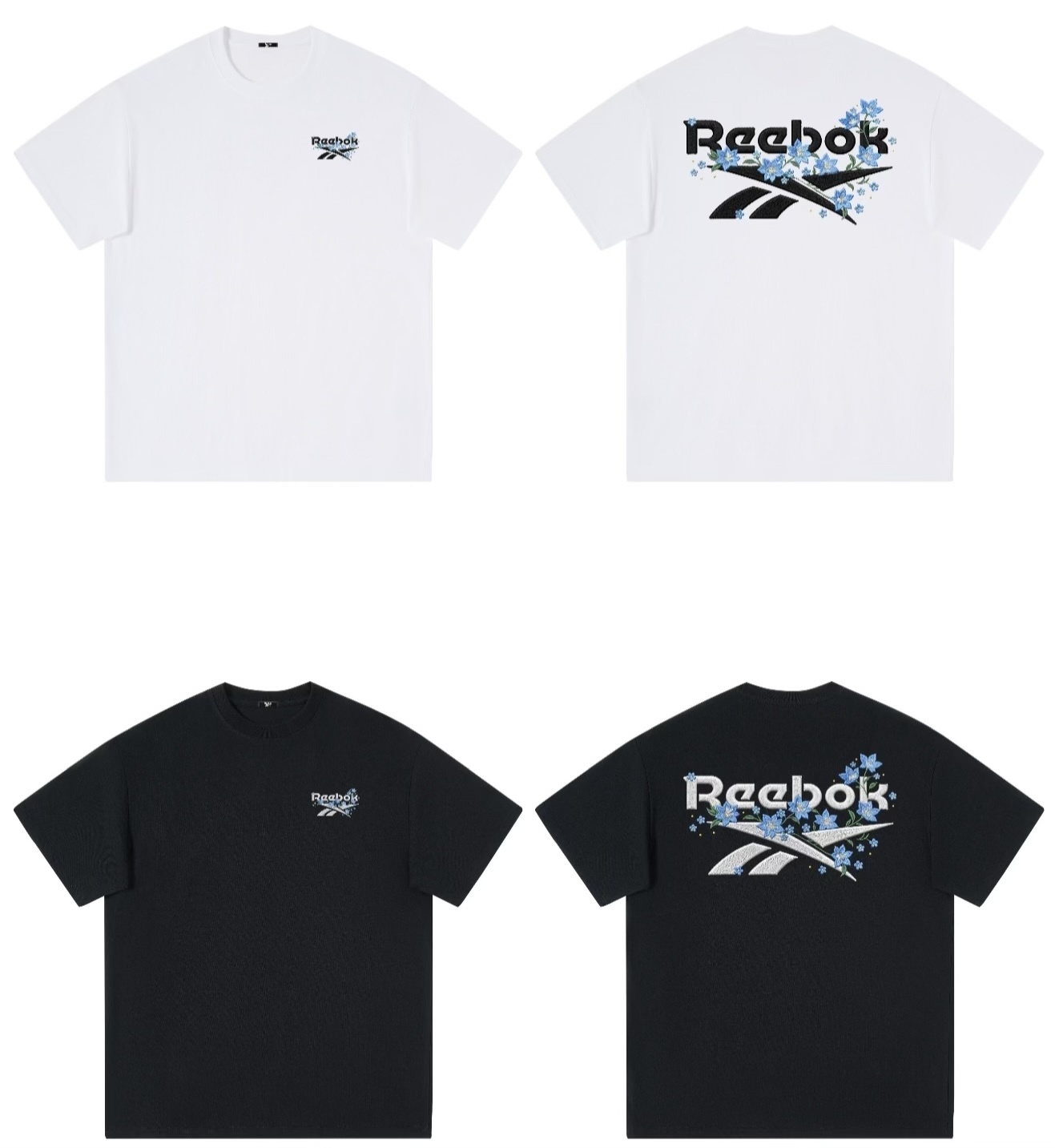 預購 Reebok 280g 高磅數 「藍色花卉」短T